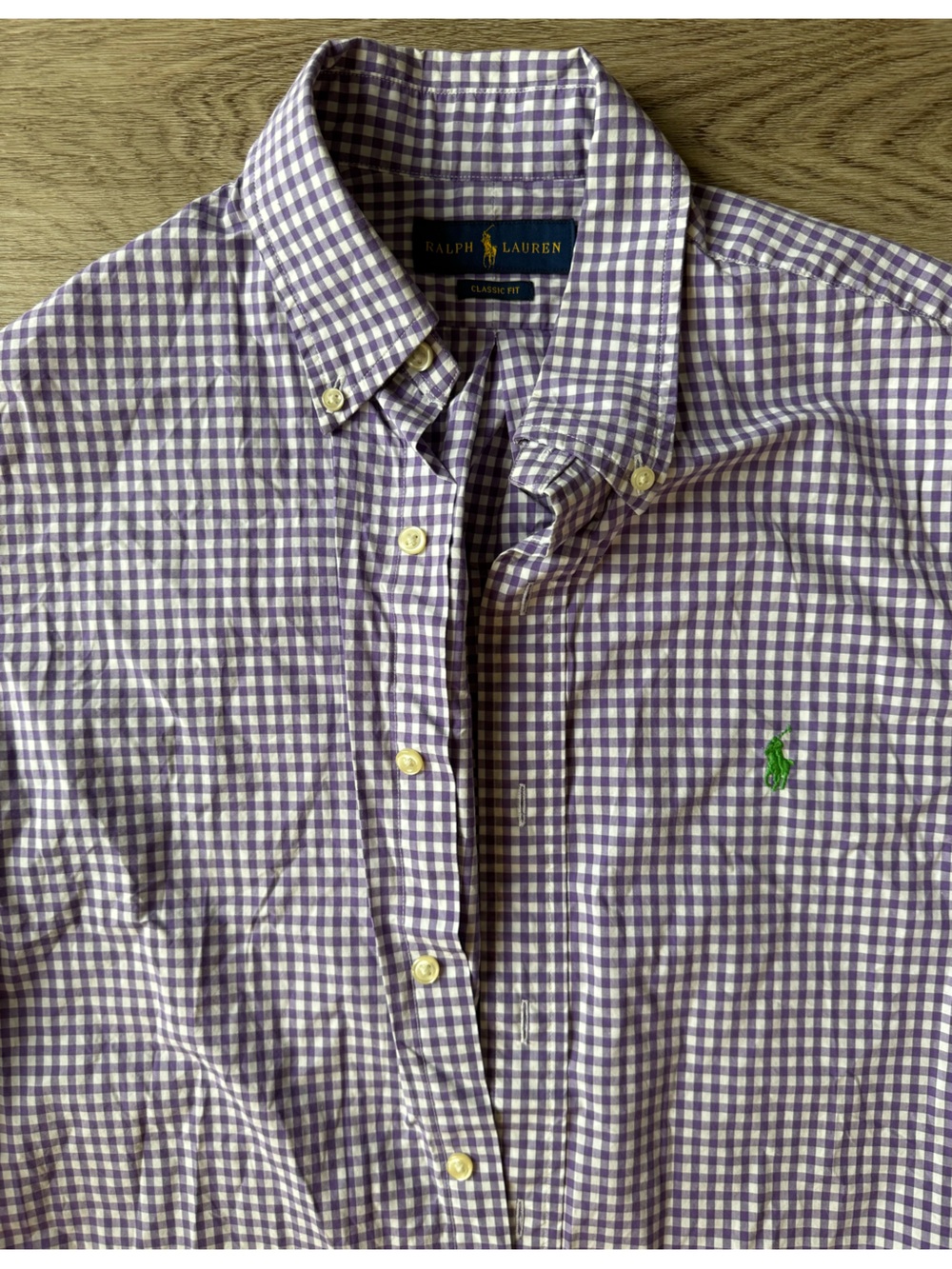 Ralph Lauren Purple and White Gingham Button-Down Shirt - Picture 2 of 4